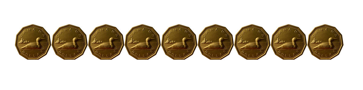 9 Loonie Coins (10.4)