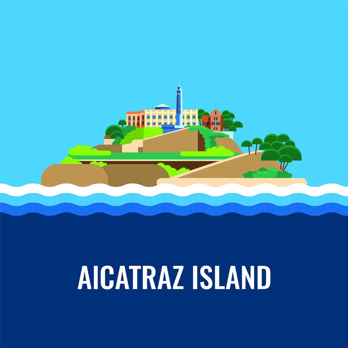 Half of Alcatraz Island