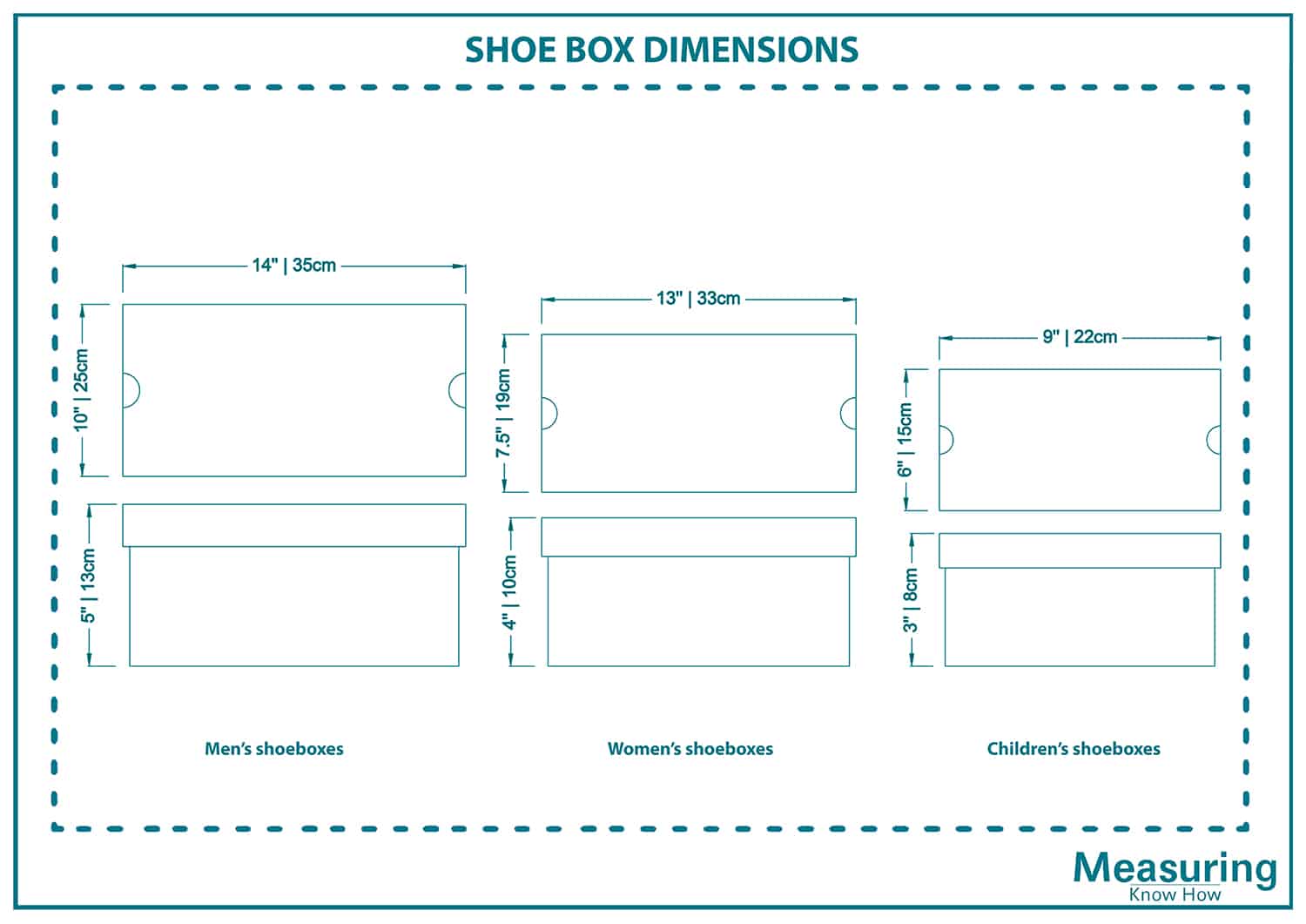 Shoe box dimensions