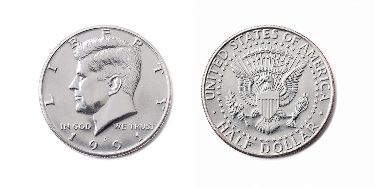 2 half-dollar coins