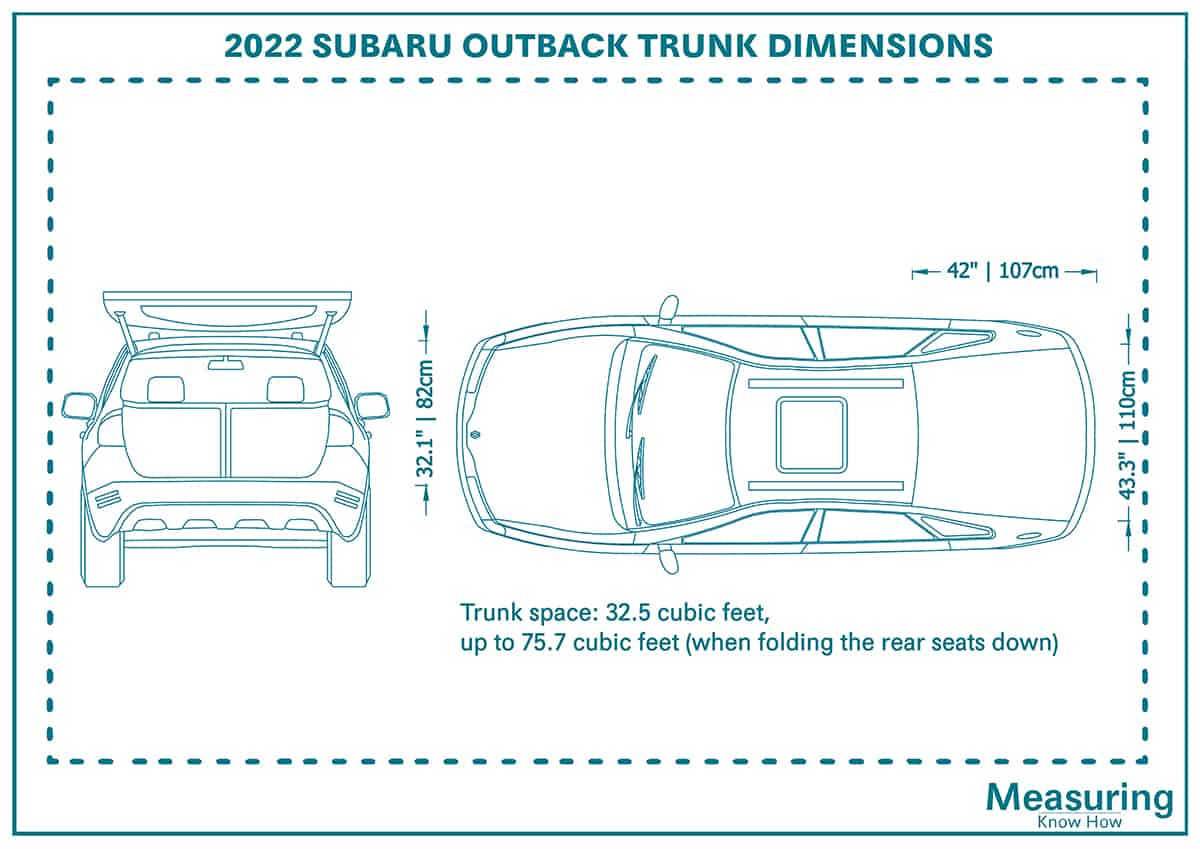 2022 subaru outback trunk dimensions