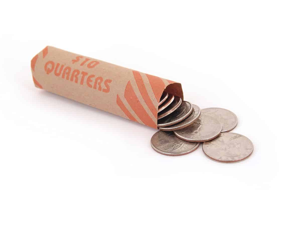How much does a roll of quarters weigh