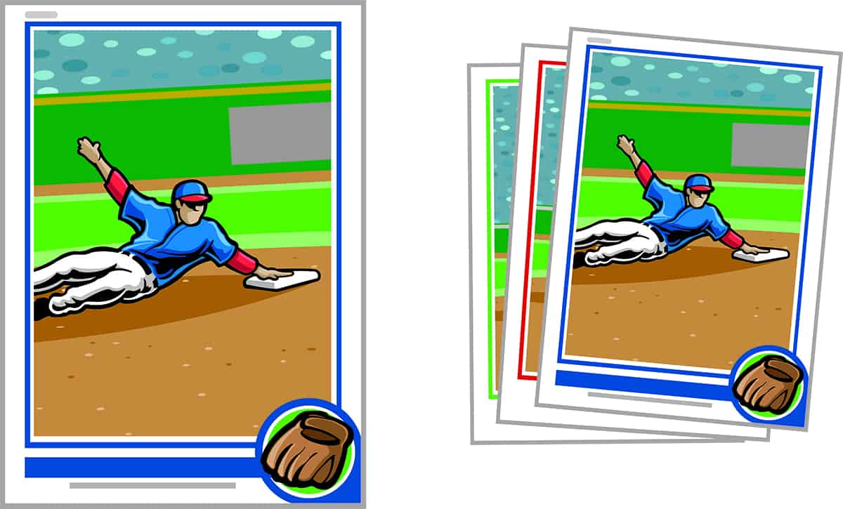 Baseball card sizes
