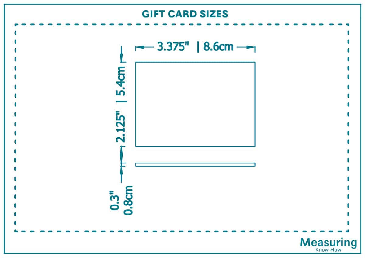 Gift card size