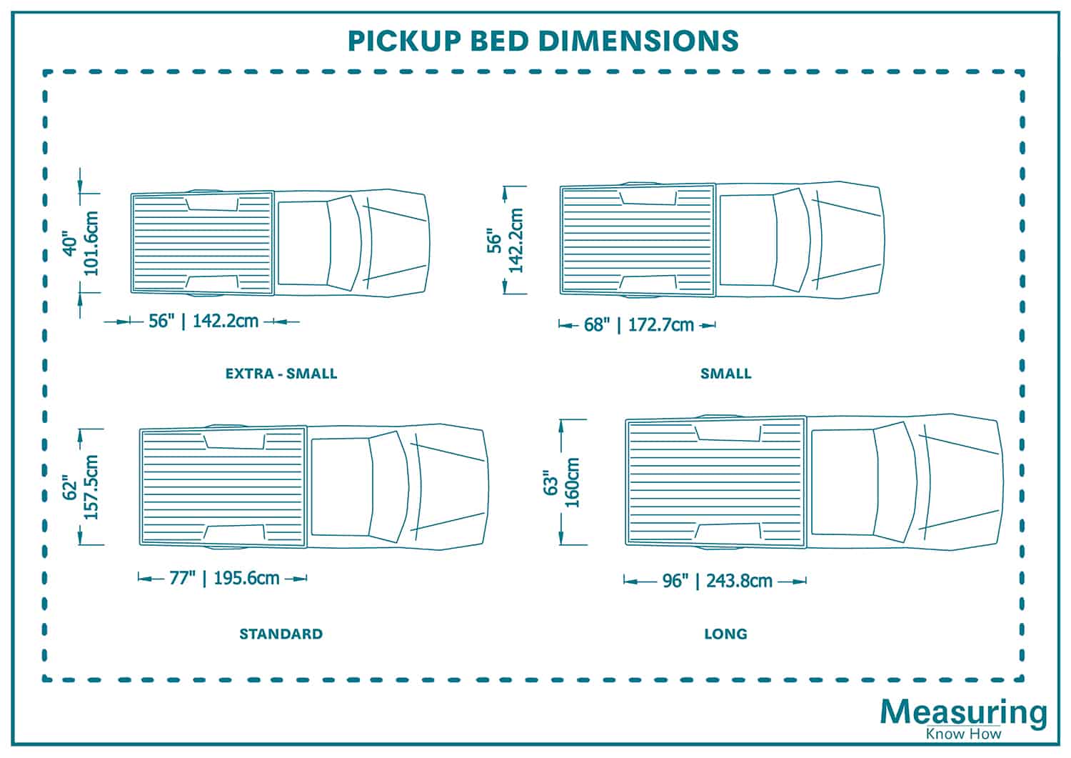 Pickup bed dimensions