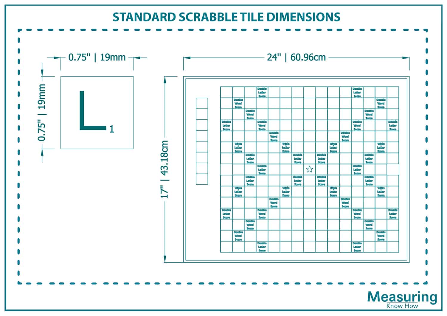 Standard scrabble tile dimensions