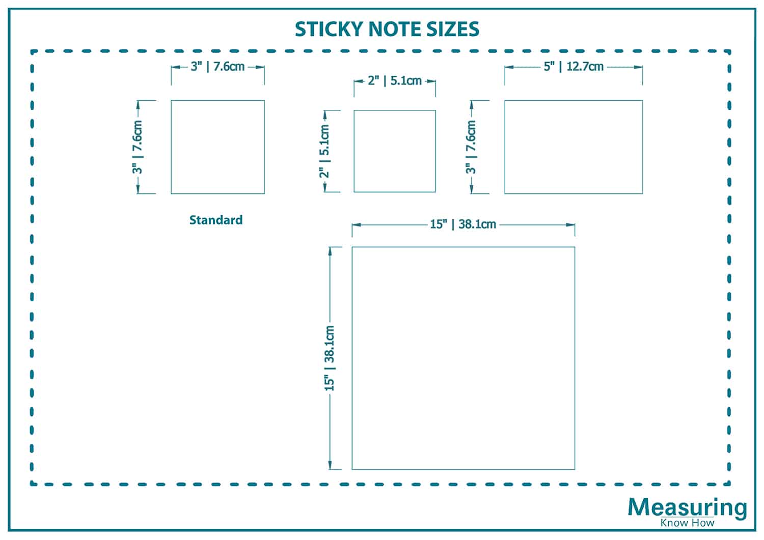 Sticky note sizes