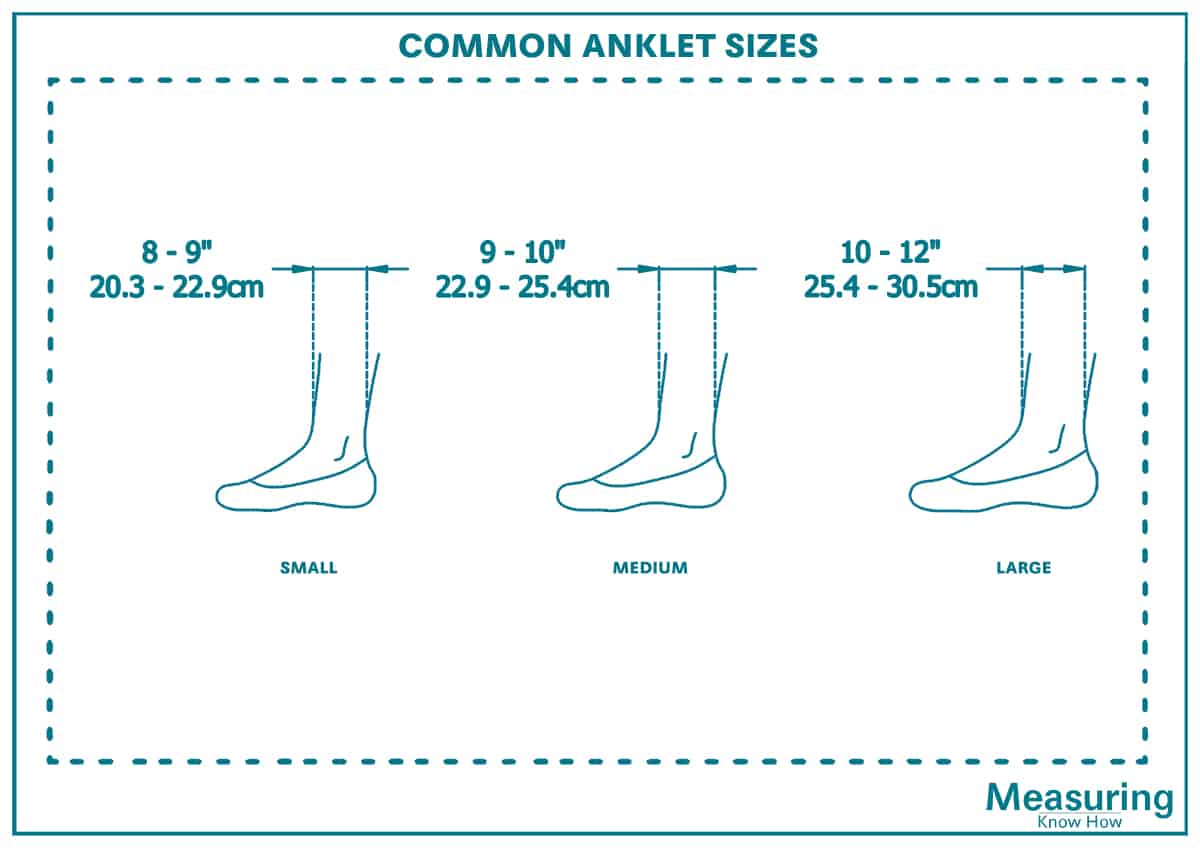 Common anklet sizes