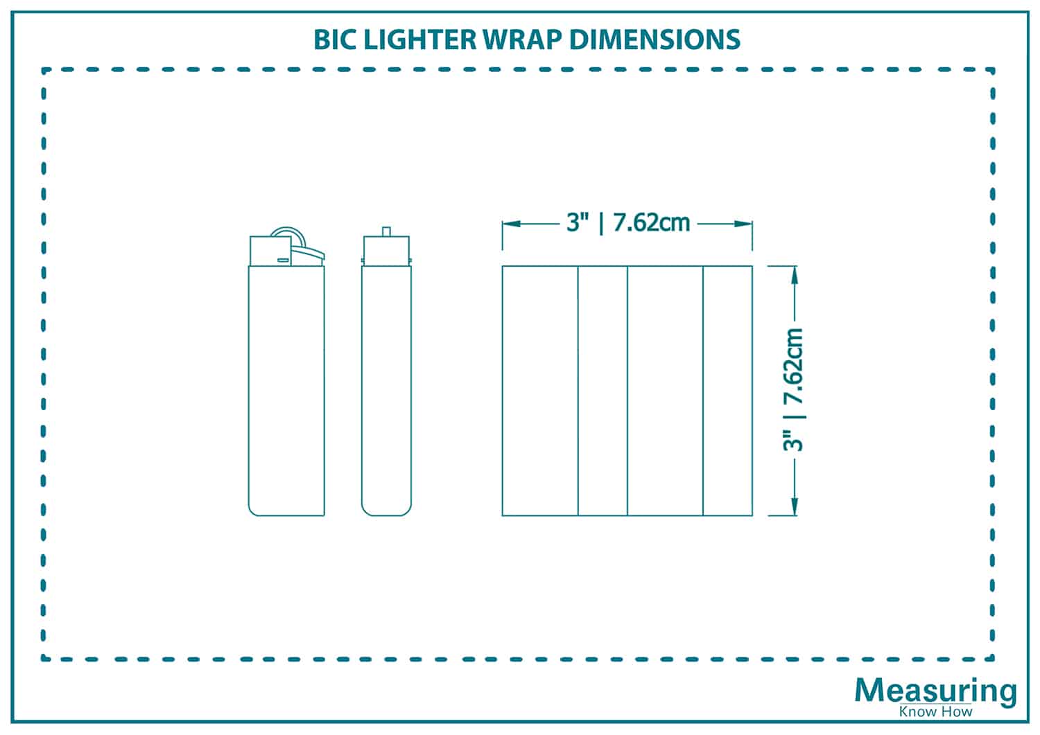 BIC lighter wrap dimensions