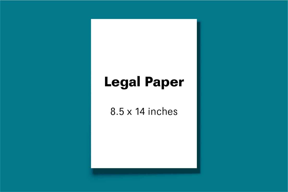 Legal paper size