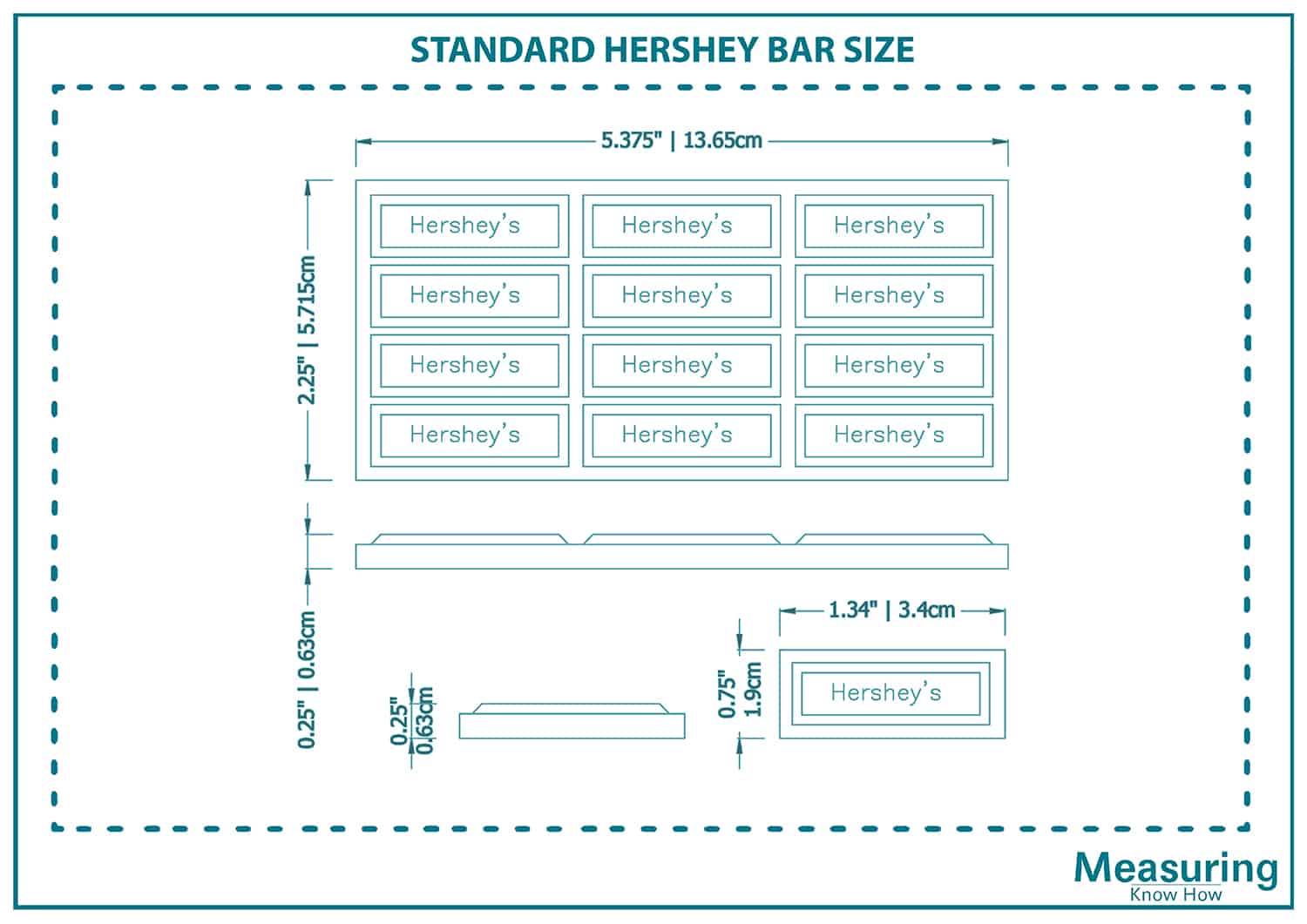 Standard hershey bar size