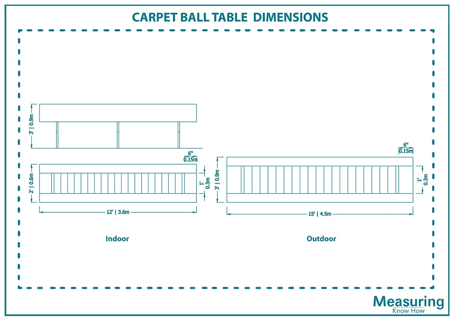 Carpet ball table dimensions