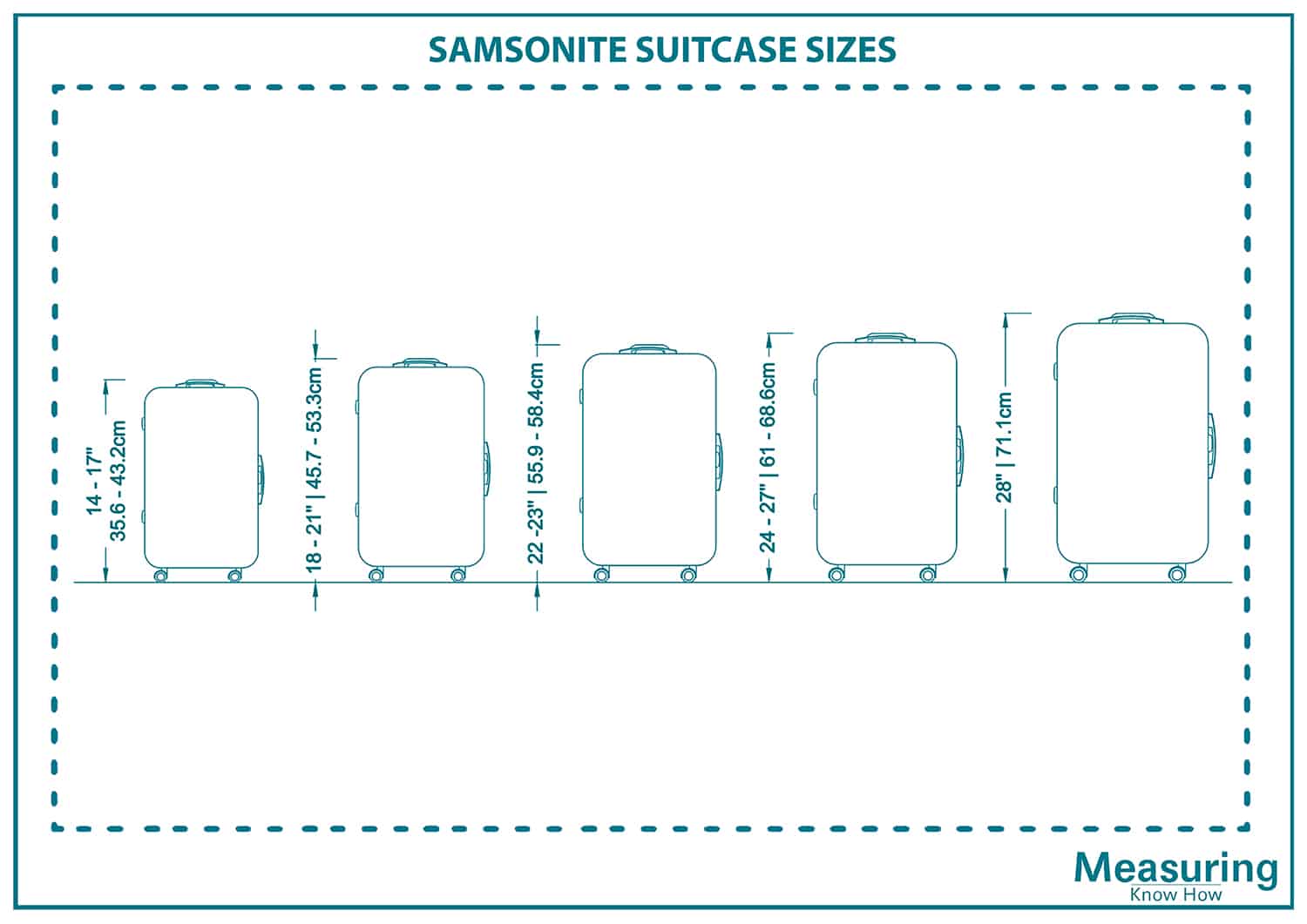 Samsonite suitcase sizes