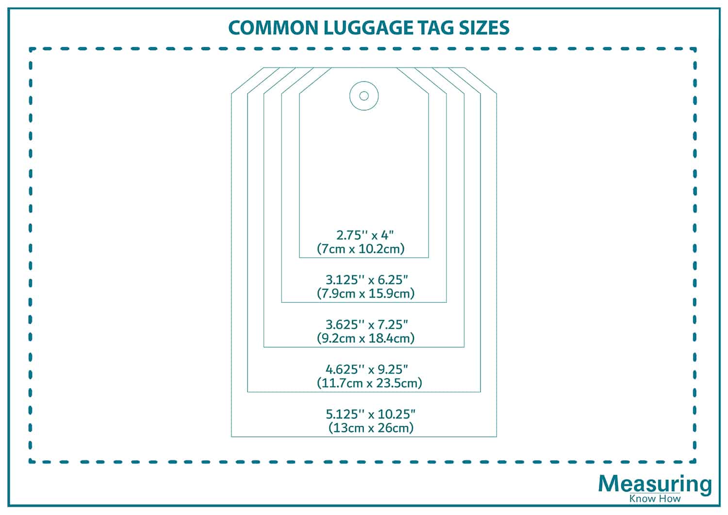 Common luggage tag sizes
