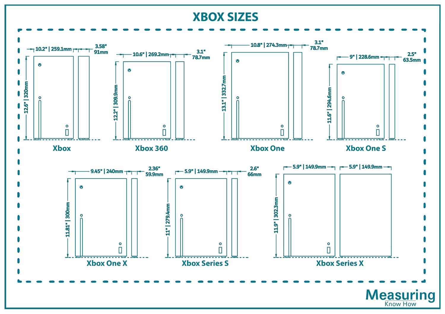 Xbox sizes