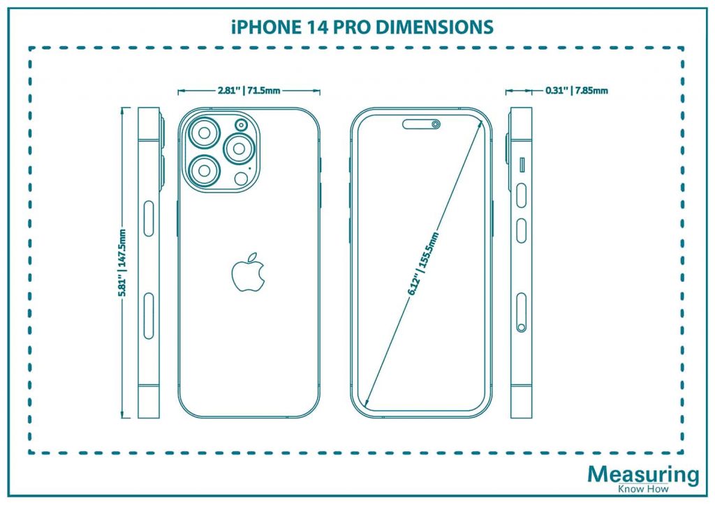 Apple iPhone 14 Pro (16th Gen) Dimensions (with Drawings ...