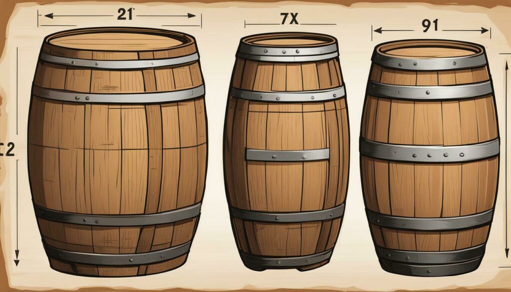 dimensions of whiskey barrels