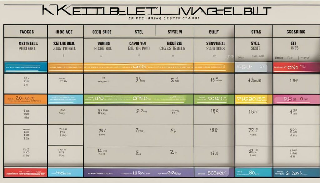 kettlebell belt sizing chart