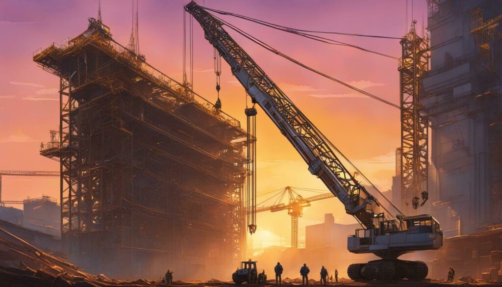 10-meter long construction crane