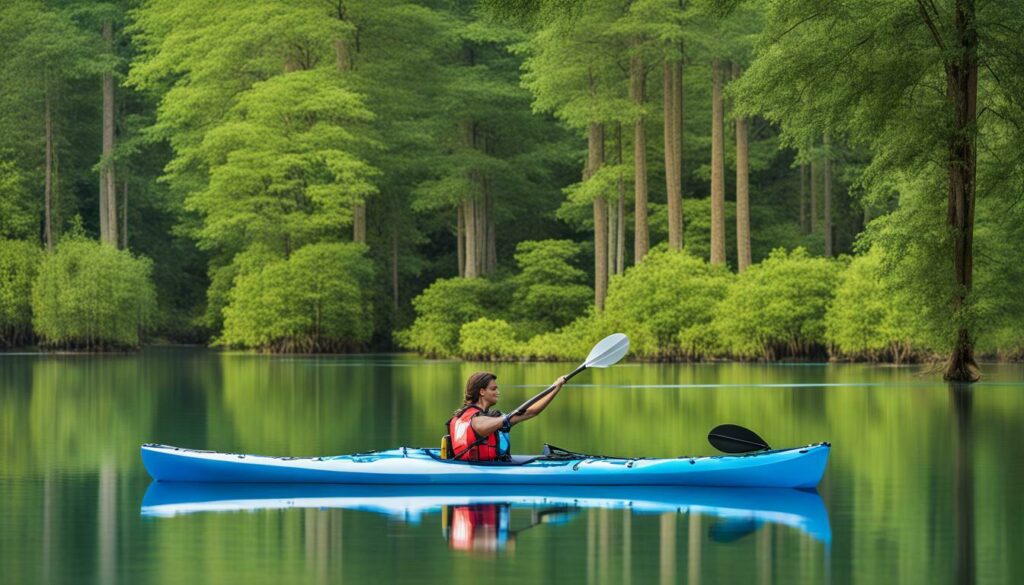 Kayak in water