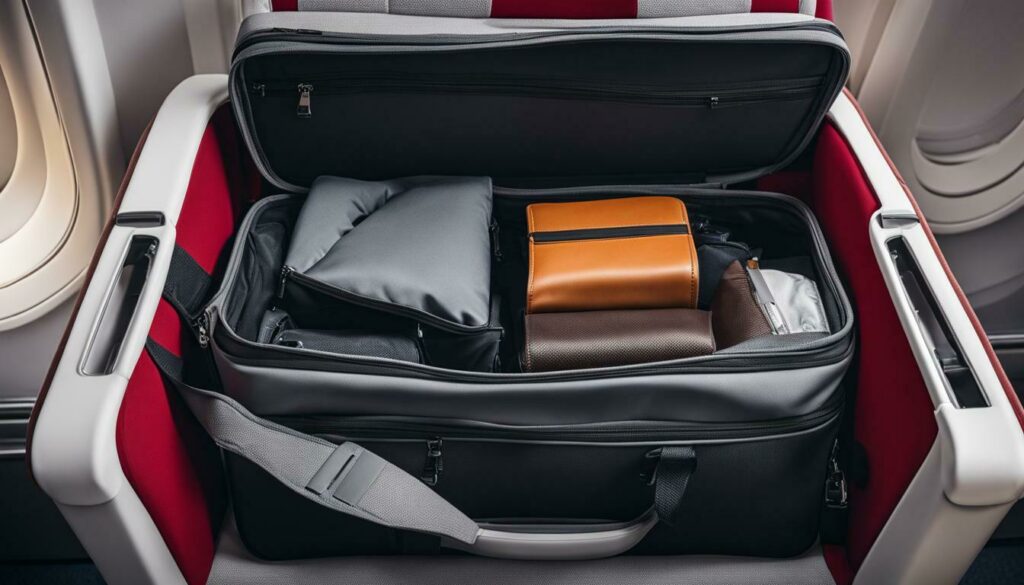 airplane bag size under seat