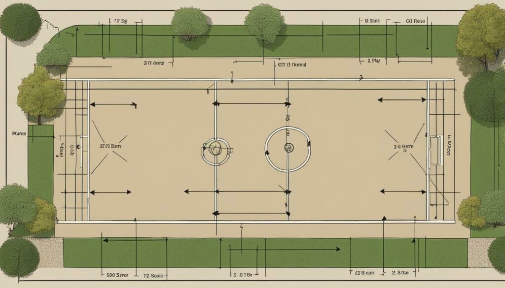 bocce ball playing area dimensions