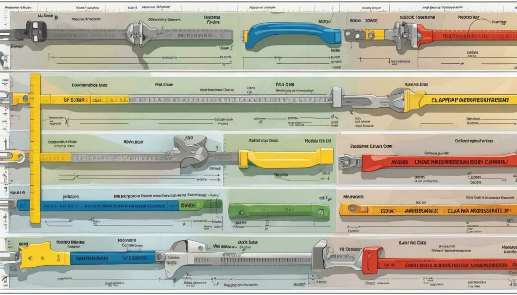 hose clamp size chart