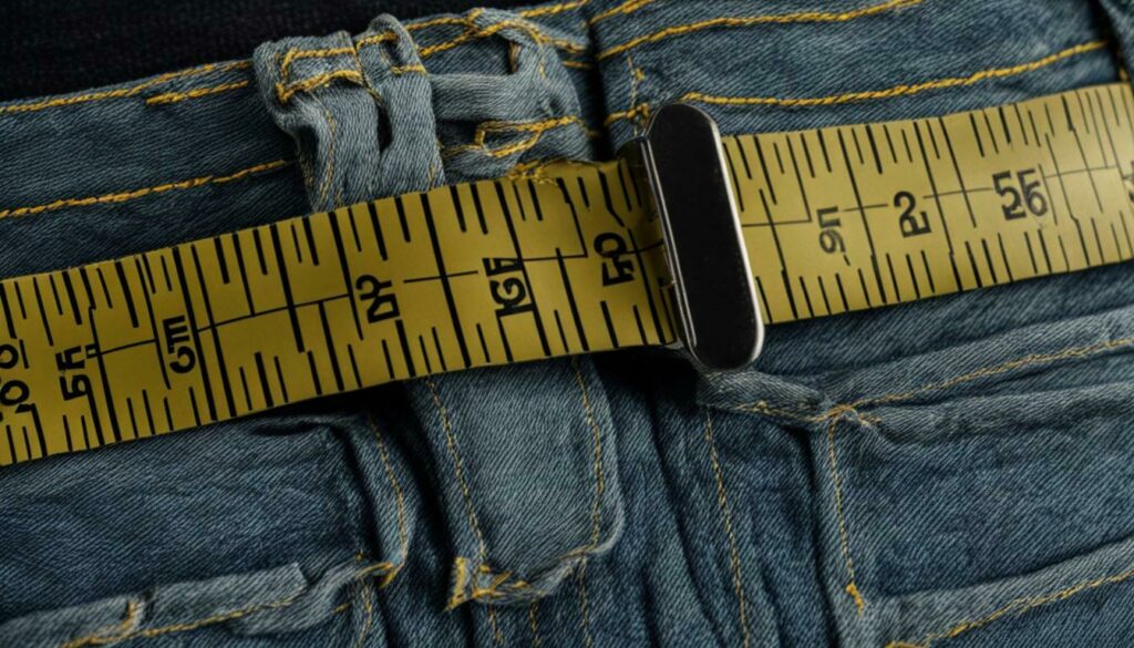 measuring well-fitting jeans