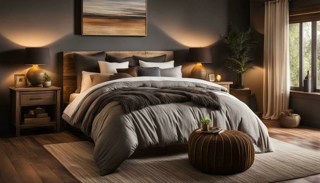 queen bed with king size comforter