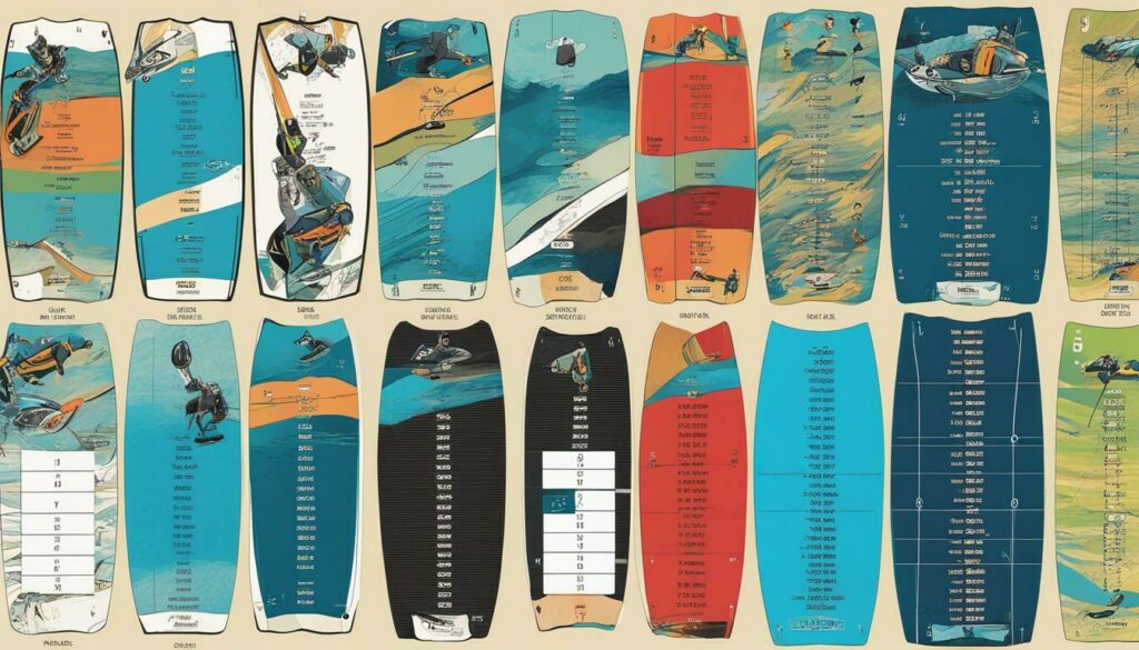 wakeboard sizing charts