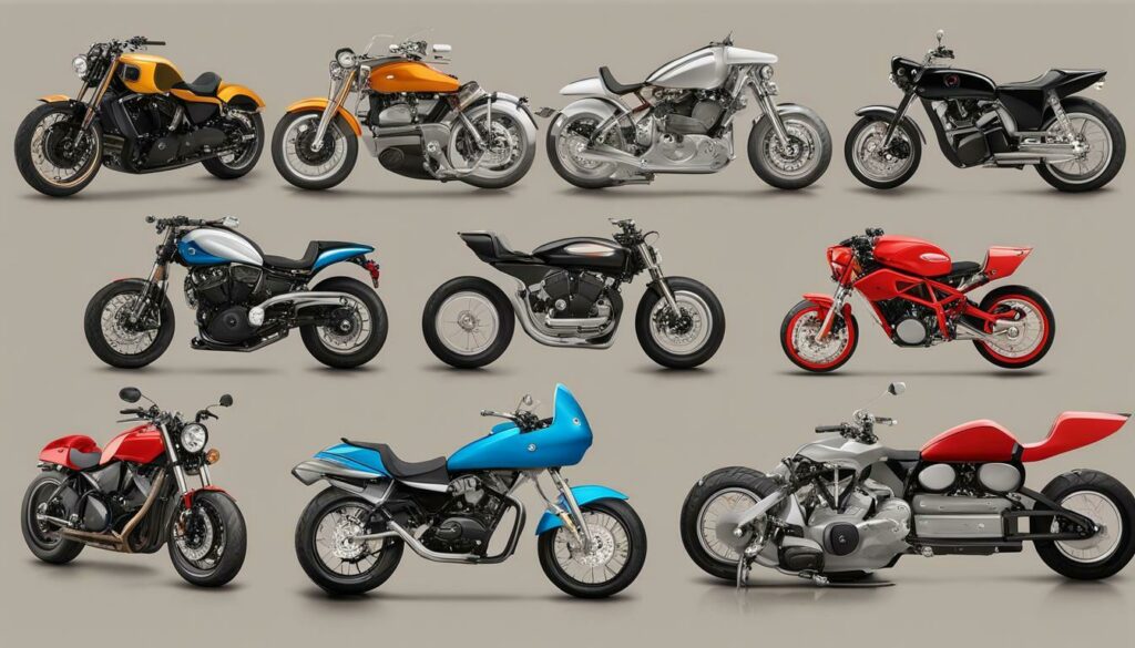 weight of different motorcycle types