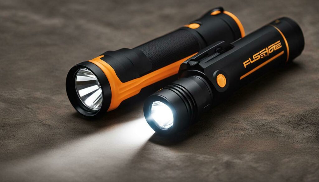 A small handheld flashlight