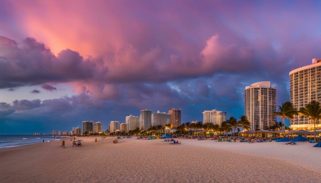 Beach in Fort Lauderdale and Miami