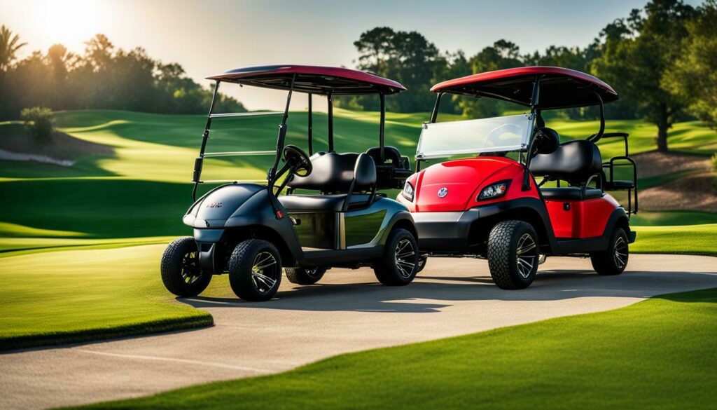 Club Car and Yamaha golf carts