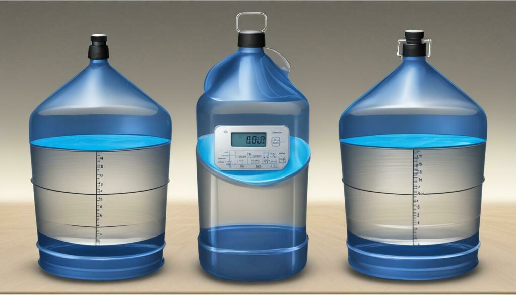 Converting 5 gallons of water to weight