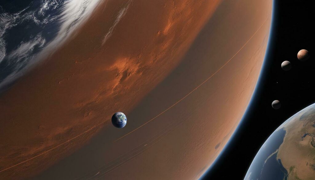 Distance between Earth and Mars