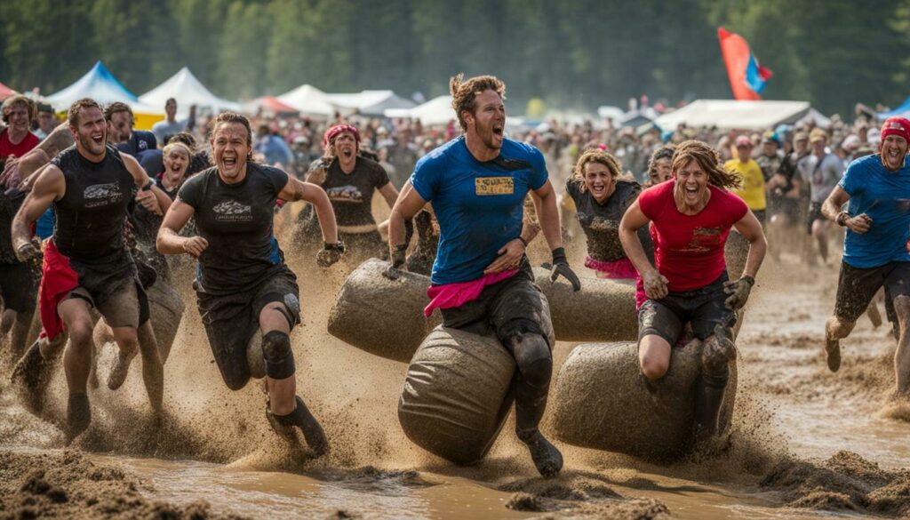 Wife Carrying Competition at Festival Celebrating Odd Sports