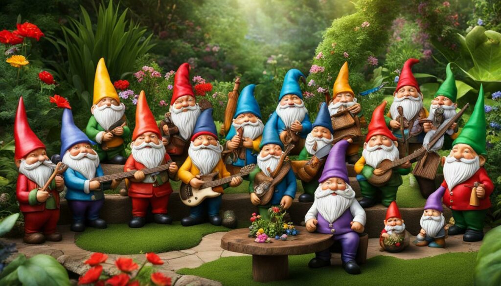 a garden gnome collection
