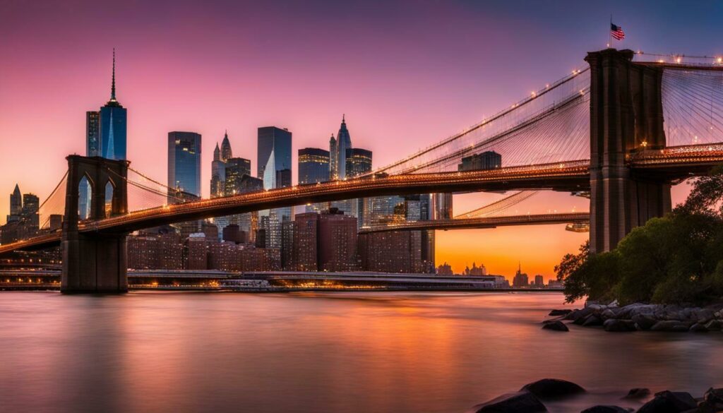 brooklyn bridge sunset