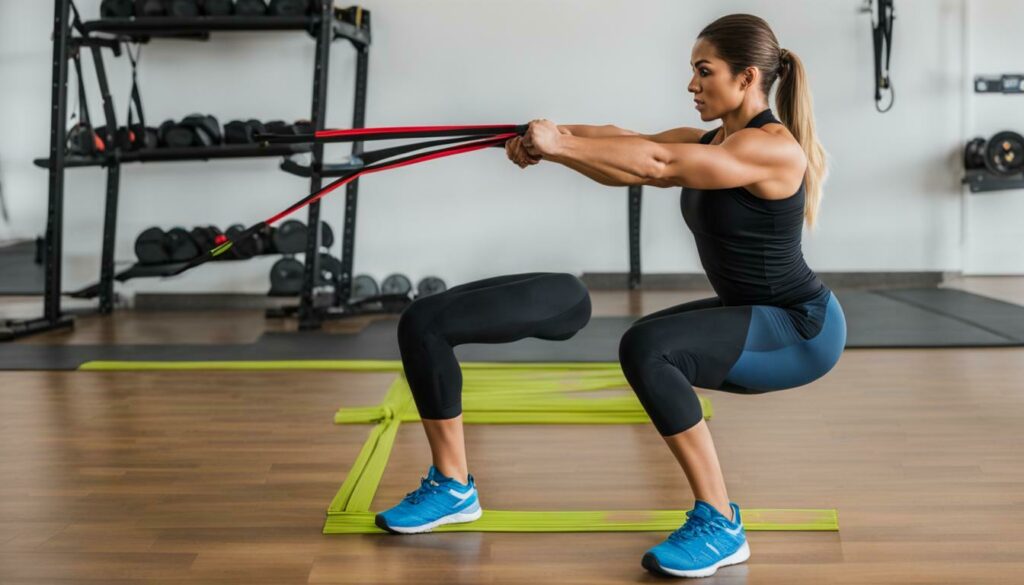 hack squat with resistance bands