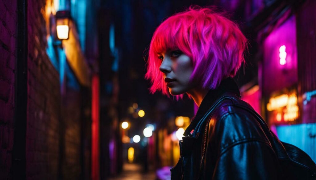neon-colored hair