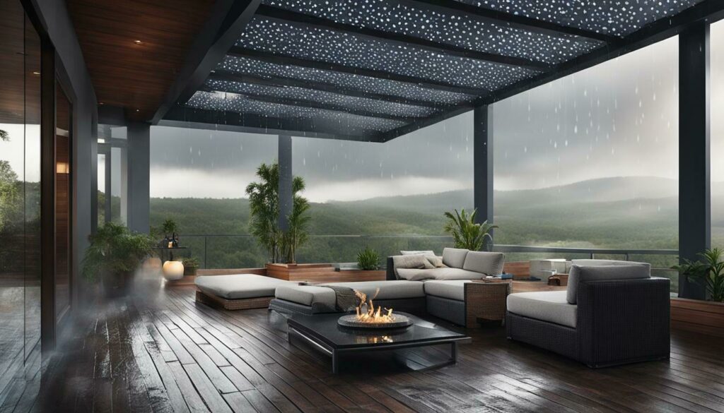 sound of rain on the roof when you're indoors