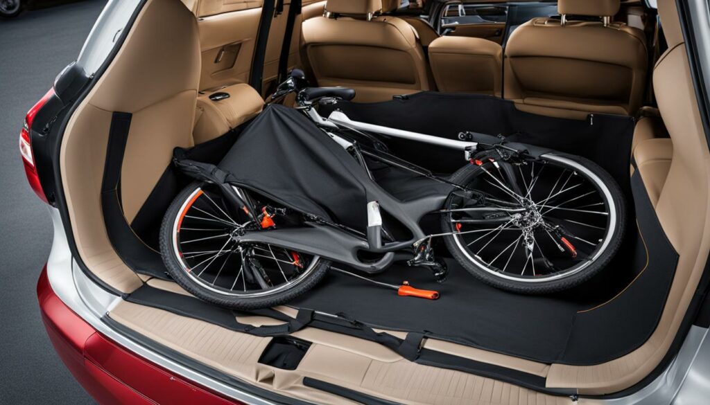 transporting bike in car backseat