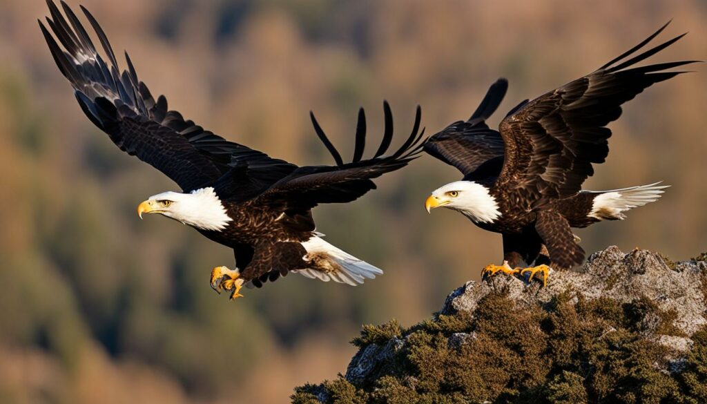 Bald Eagle and Peregrine Falcon comparison