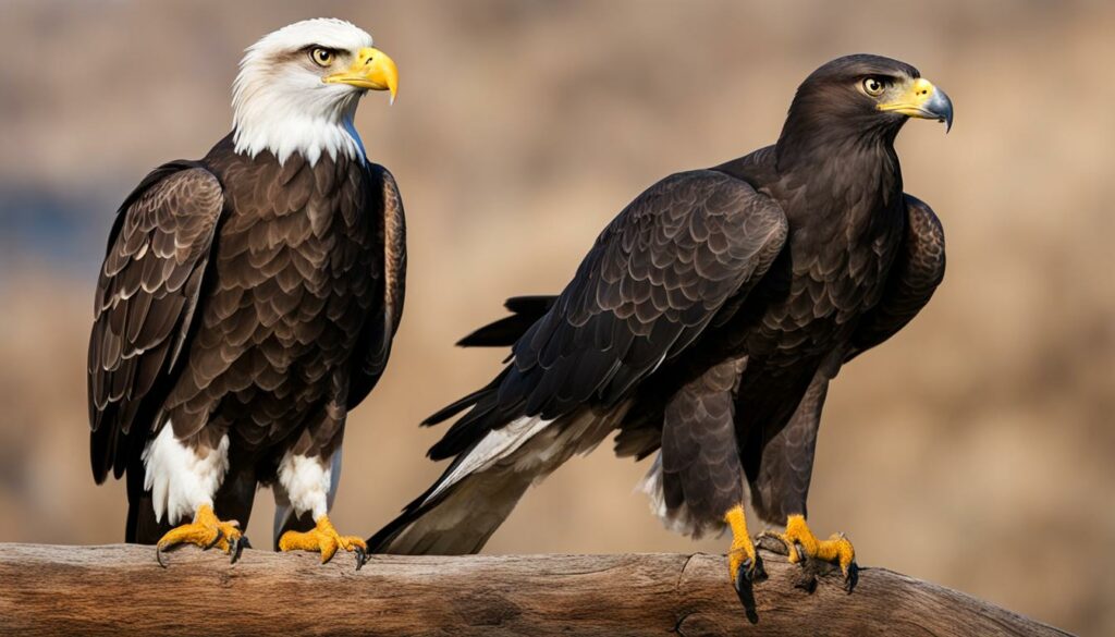 Bald Eagle and Peregrine Falcon size difference
