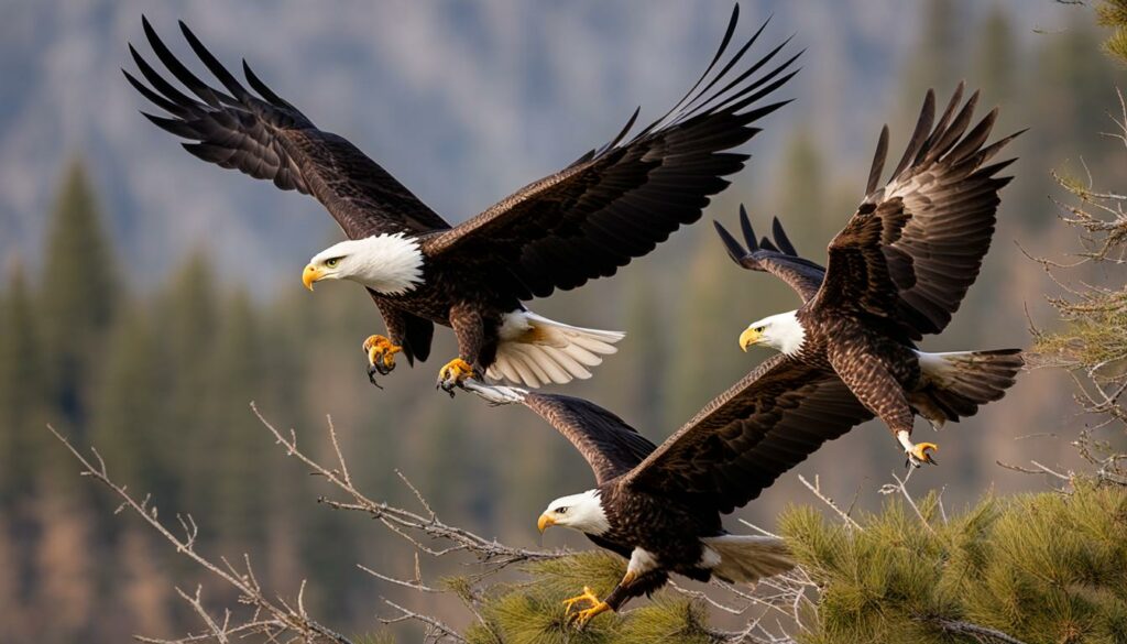 Bald Eagle vs. Peregrine Falcon hunting strategies