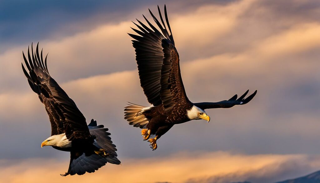 Bald and Golden Eagle wingspan comparison