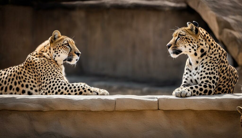 Cheetah and Jaguar in captivity