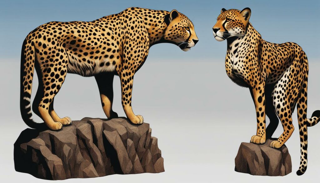 Cheetah's paw sizes compared to Jaguar's paw sizes
