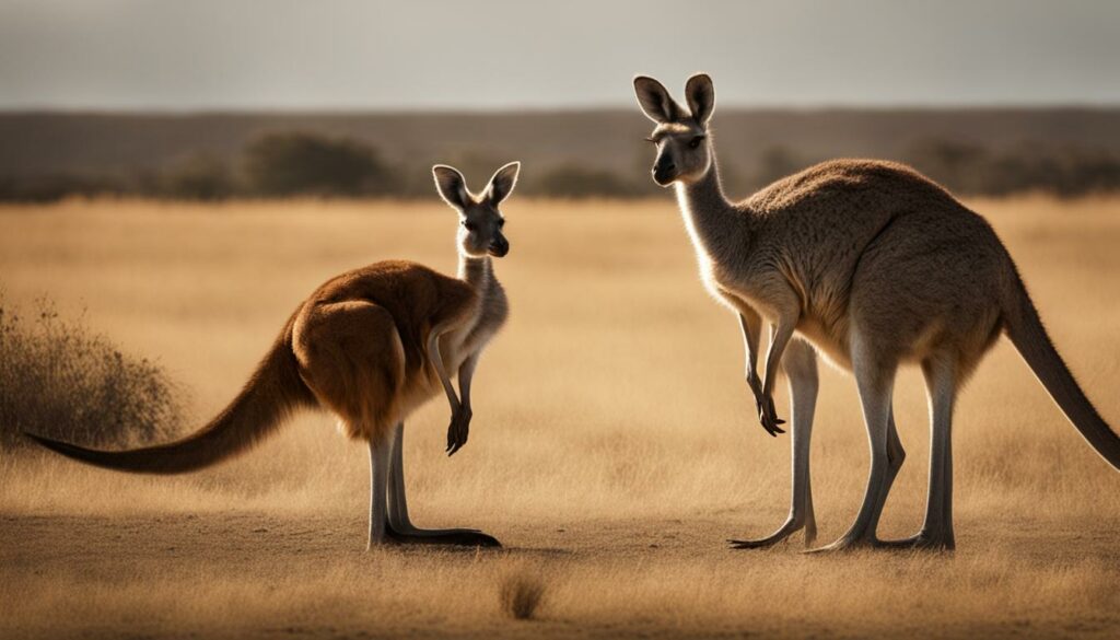 Kangaroo and Ostrich size comparison